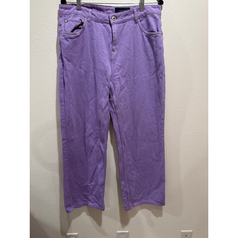 Womens Noisy May high waist straight leg jeans in purple size 32